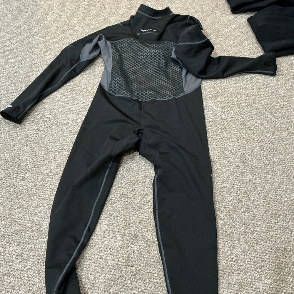 Men's Black and Gray Swim Bodysuit